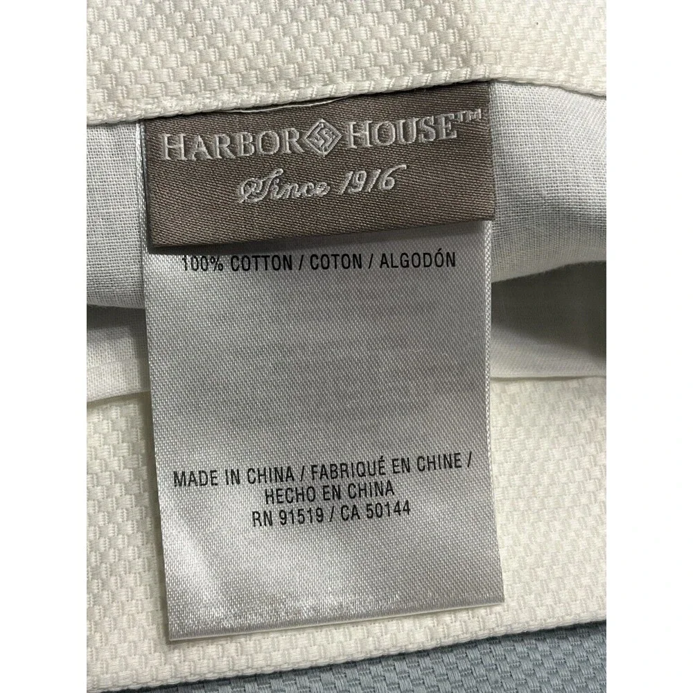 Harbor House Light Ice Blue w White Trim Lined Drapes Curtains Panels 41x84”